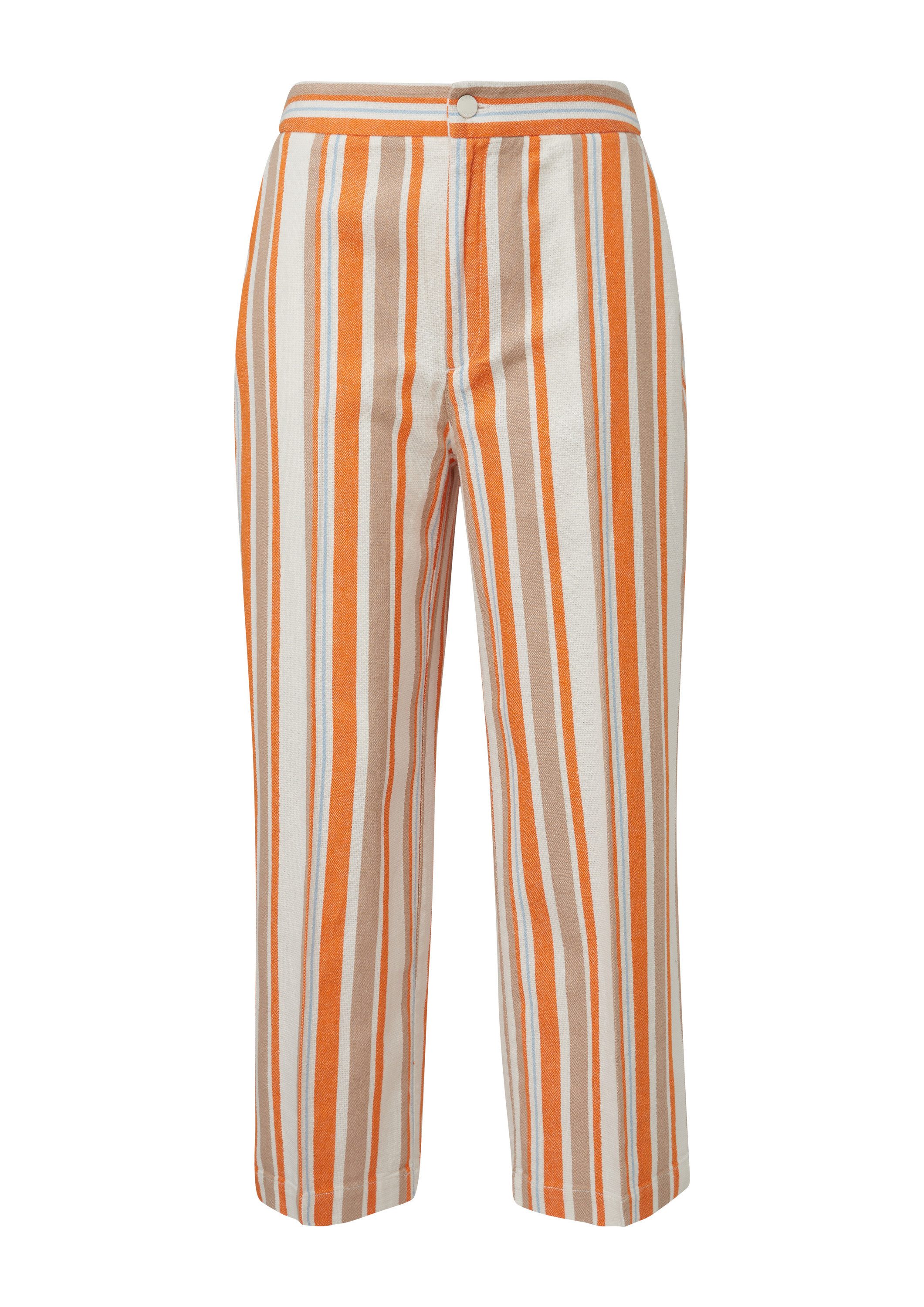 s.Oliver Culotte Hose Gestreifte Stoffhose mit Bundfalten