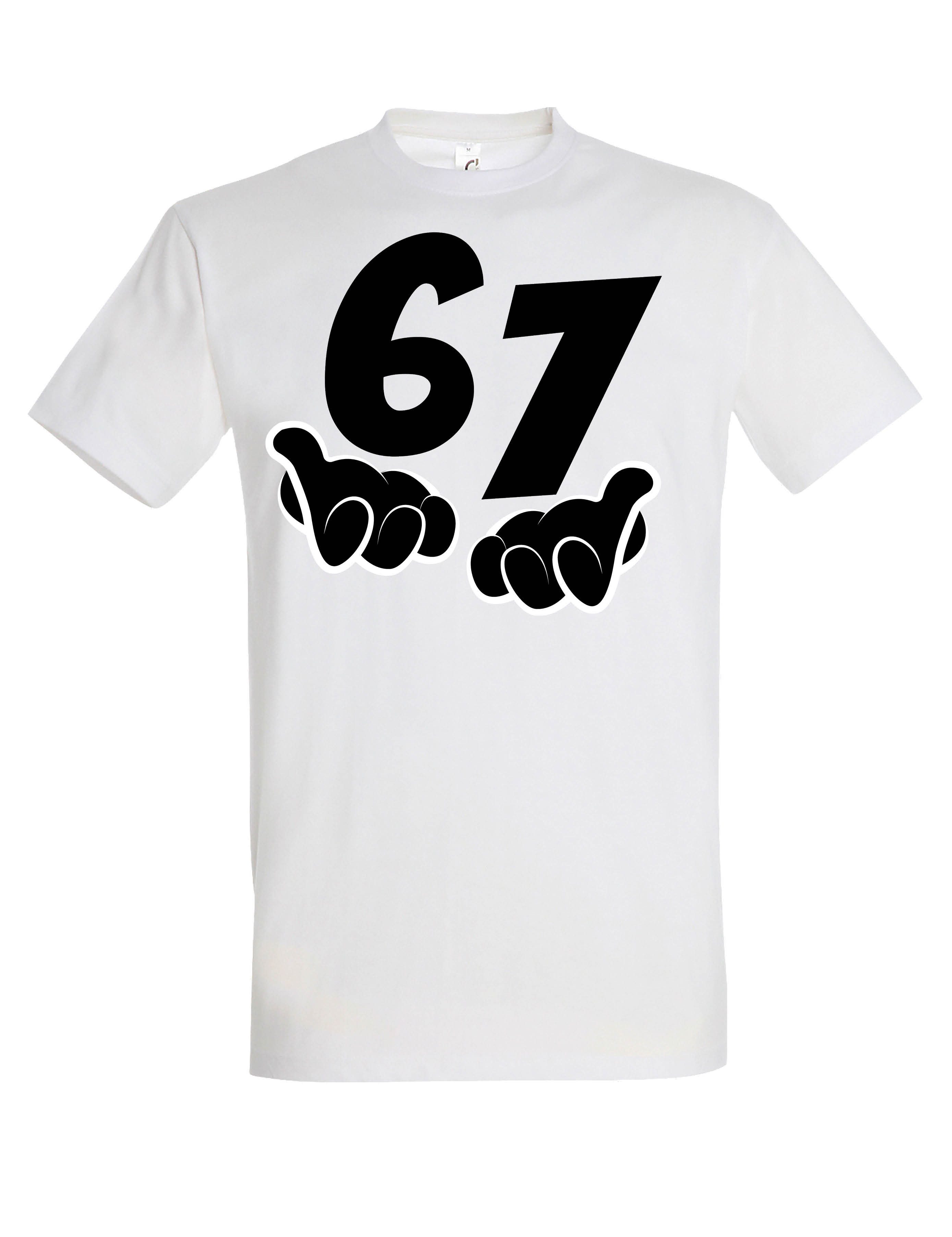 Print-Shirt Herren T-Shirt "67" lustig Fun-Print Statement Geschenk Trend