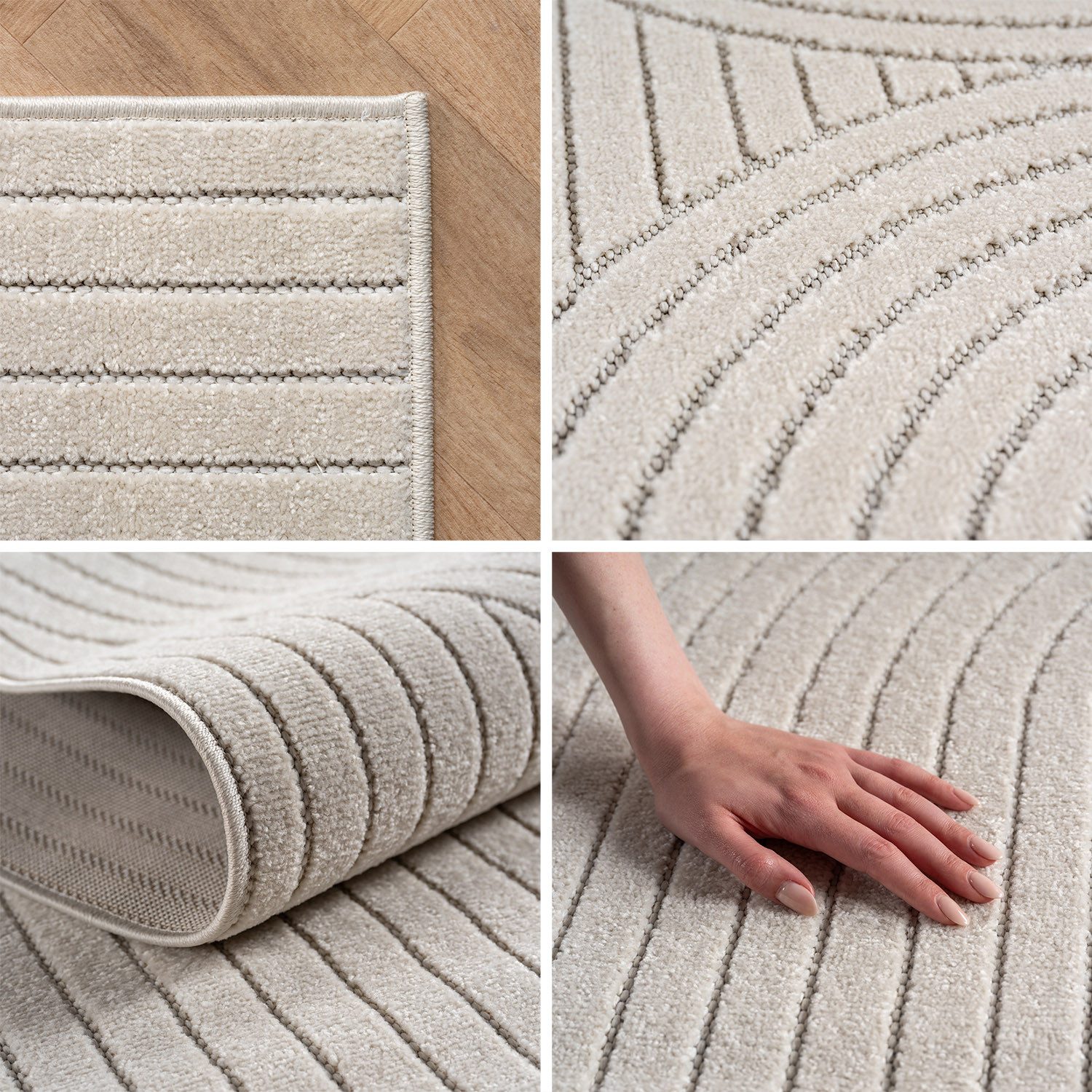 Teppium Teppich Skandinavischer 3D-Teppich, Rechteckig, Höhe: 5 mm, Indoor Outdoor Teppich Wetterfest 3D Optik Wohnzimmer Küchen Terrasse
