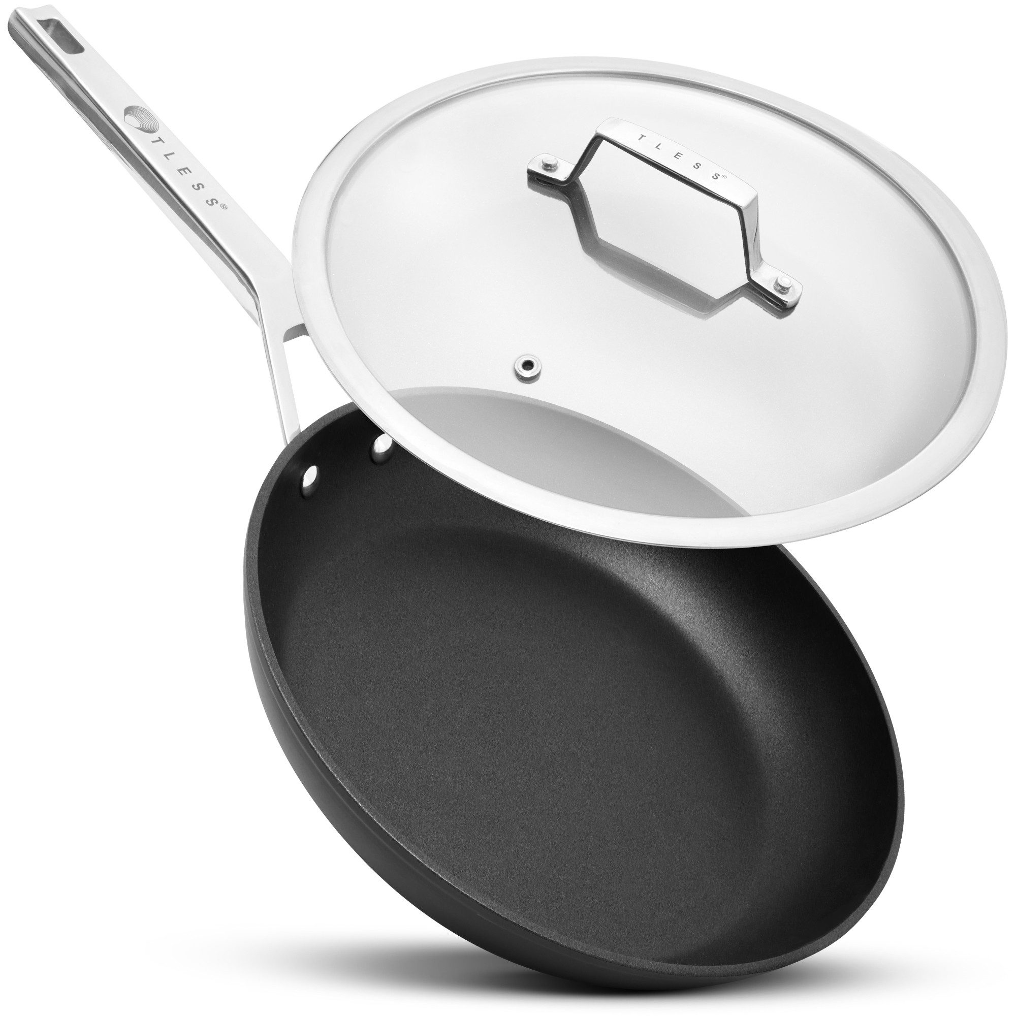 TLESS Bratpfanne mit Deckel backofengeeignet Ø 28 cm, Bratpfanne & Universalpfanne, Aluminium, Induktion