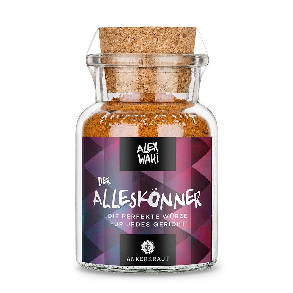 Ankerkraut Gewürz Alleskönner by Alex Wahi, 85g im Korkenglas, Ankerkraut Alleskönner Gewürz - Gewürzmischung Partner Kochen