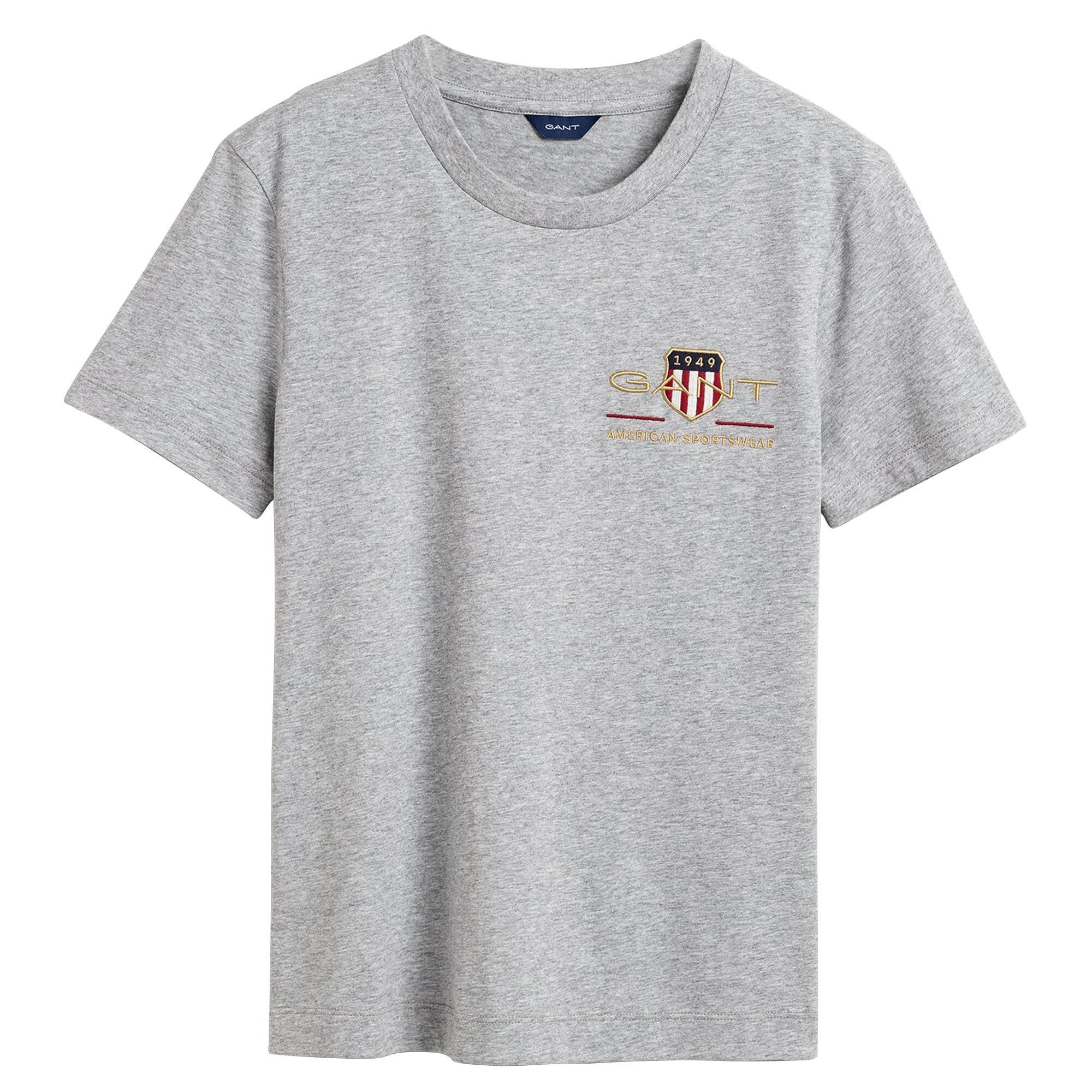 Gant T-Shirt Damen T-Shirt - Archive Shield, Rundhals, kurzarm Grau