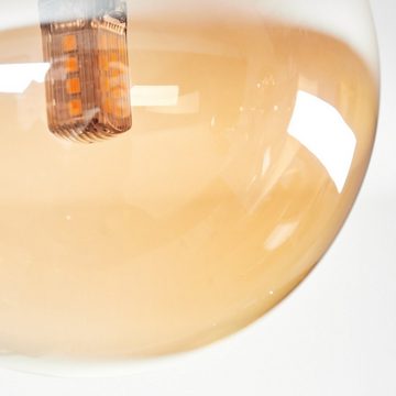 hofstein Deckenleuchte Deckenlampe aus Metall/Glas in Schwarz/Bernstein, ohne Leuchtmittel, Leuchte mit Glasschirmen (10cm, 12cm, 15cm), 10xG9, ohne Leuchtmittel