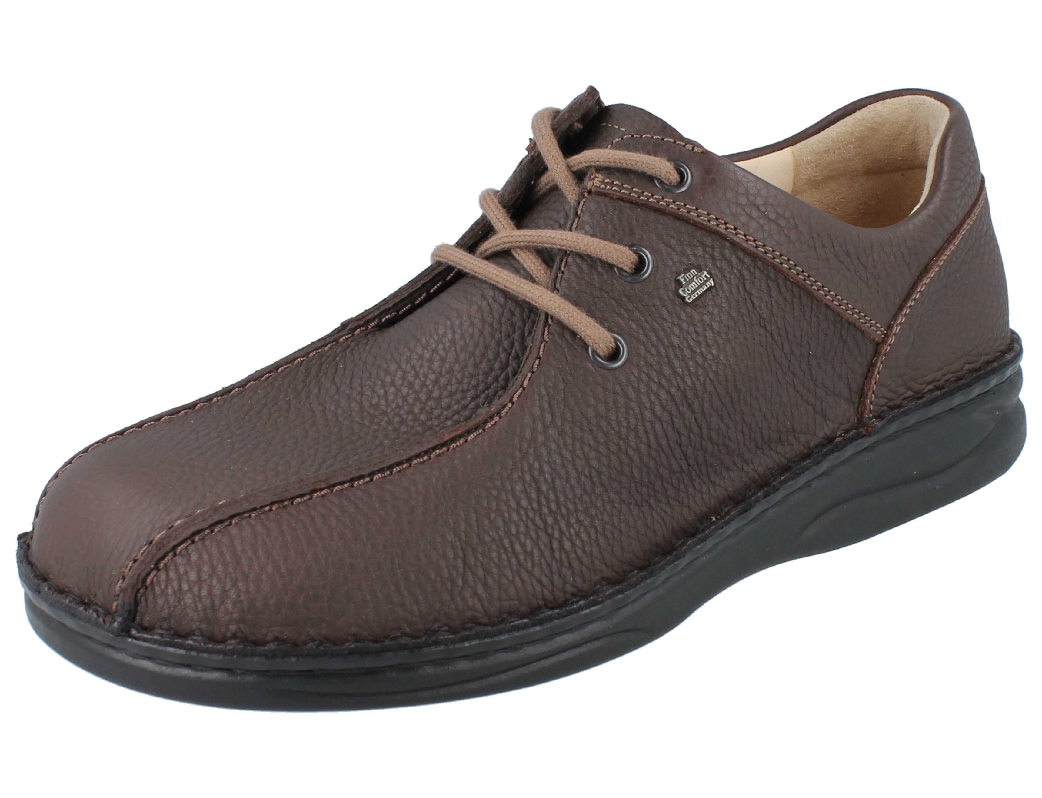 Finn Comfort FINN COMFORT Norfolk Herren Halbschuhe dunkelbraun Glattleder - Schnürschuh