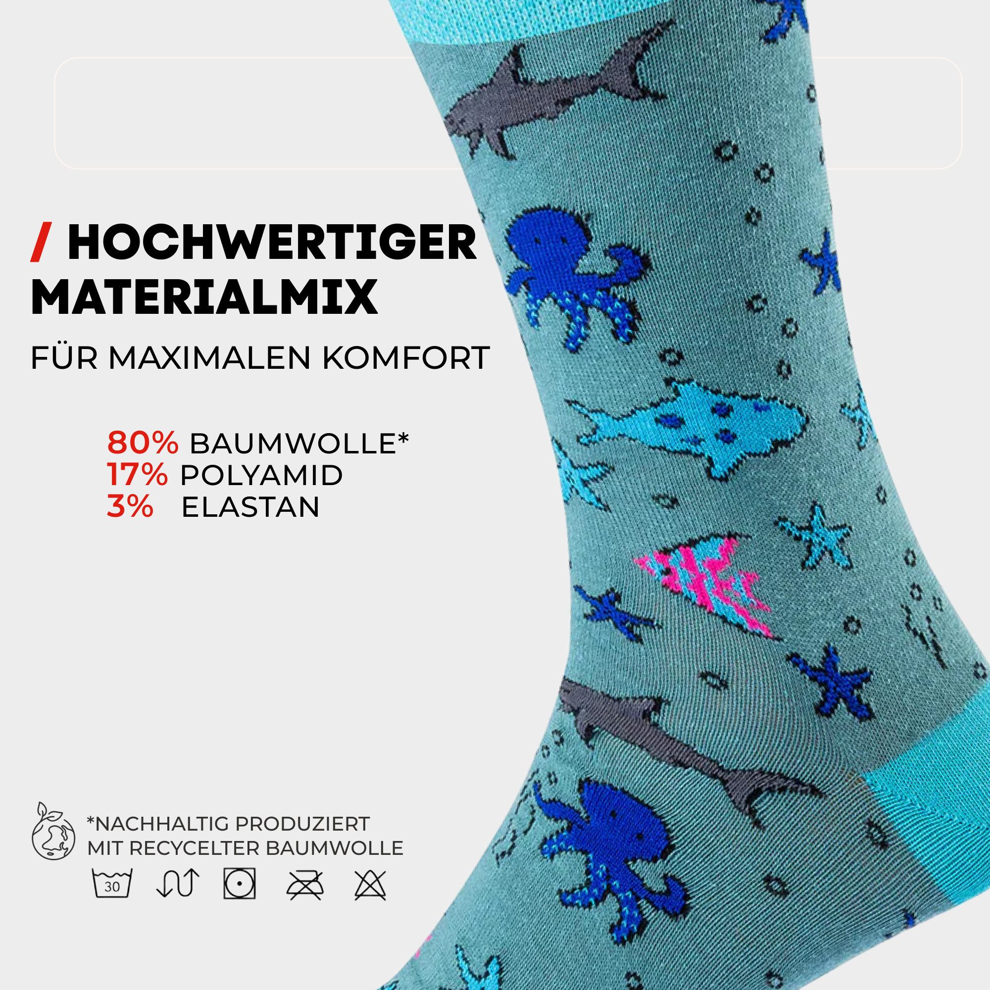 Chili Lifestyle Freizeitsocken TAUCHEN Lustige Socken mit Spruch Banderole als Geschenksocken (Paar, 1-Paar, Mit Spruchbanderole) Weichbund ohne Gummidruck