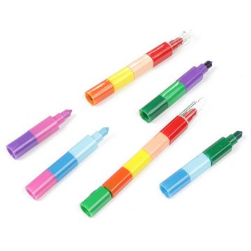 Toi-Toys Malstift Filzstifte 10in1 - mit je 10 Farben (stapelbar)