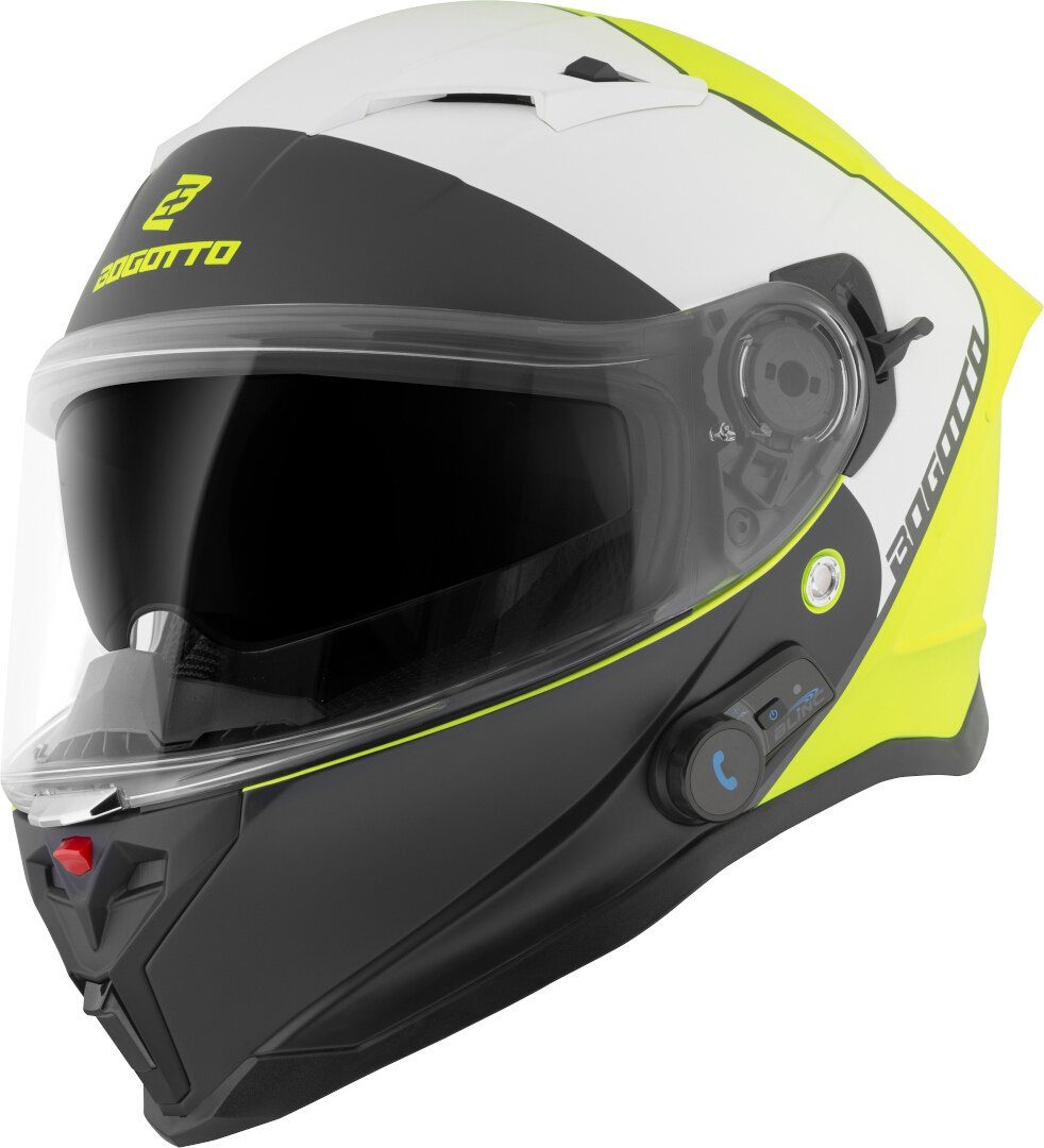 Bogotto Motorradhelm H153 BT SPN Bluetooth Helm, Integriertes Kommunikationssystem,geeignet Für Brillenträger,vorb