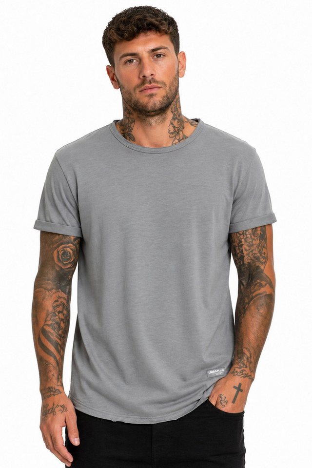 SUBLEVEL T-Shirt Herren Shirt Long Shaped lang geschnitten schwere Qualität