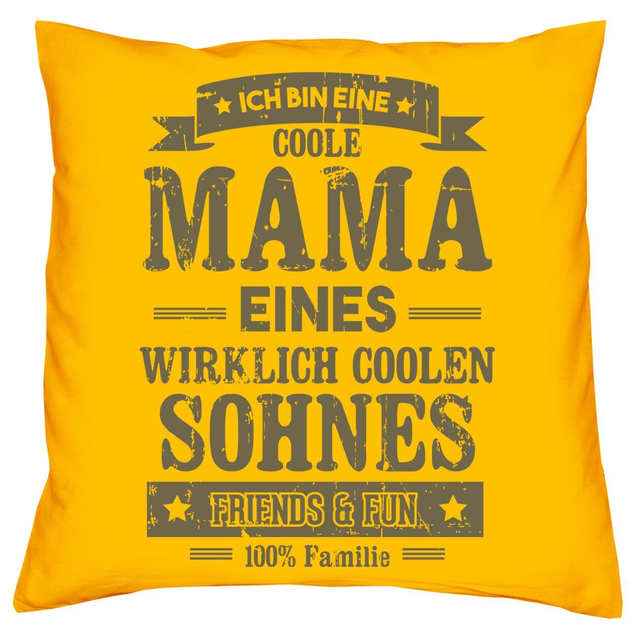 gelb Sleep, Kissen & Socken Weihnachtsgeschenk Geschenkidee Soreso® eines Dekokissen Coole Mama Sohnes Sprüche