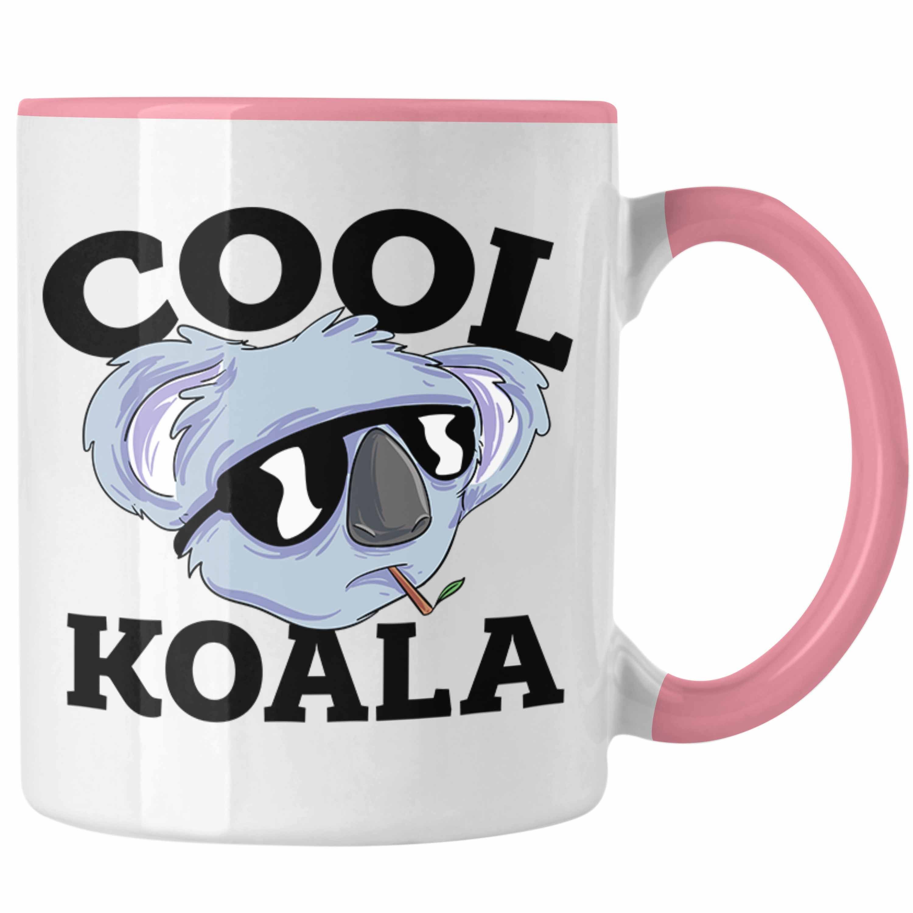 Trendation Tasse Tasse Koala Geschenkidee für Koala-Liebhaber Tasse Koala-Aufdruck Rosa