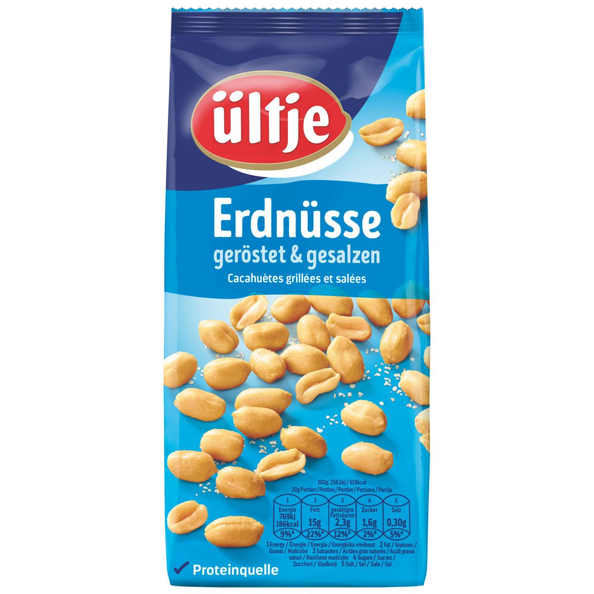 UELTJE Knabberei, Ültje Erdnüsse geröstet und gesalzen knackige grosse Erdnüsse 450g
