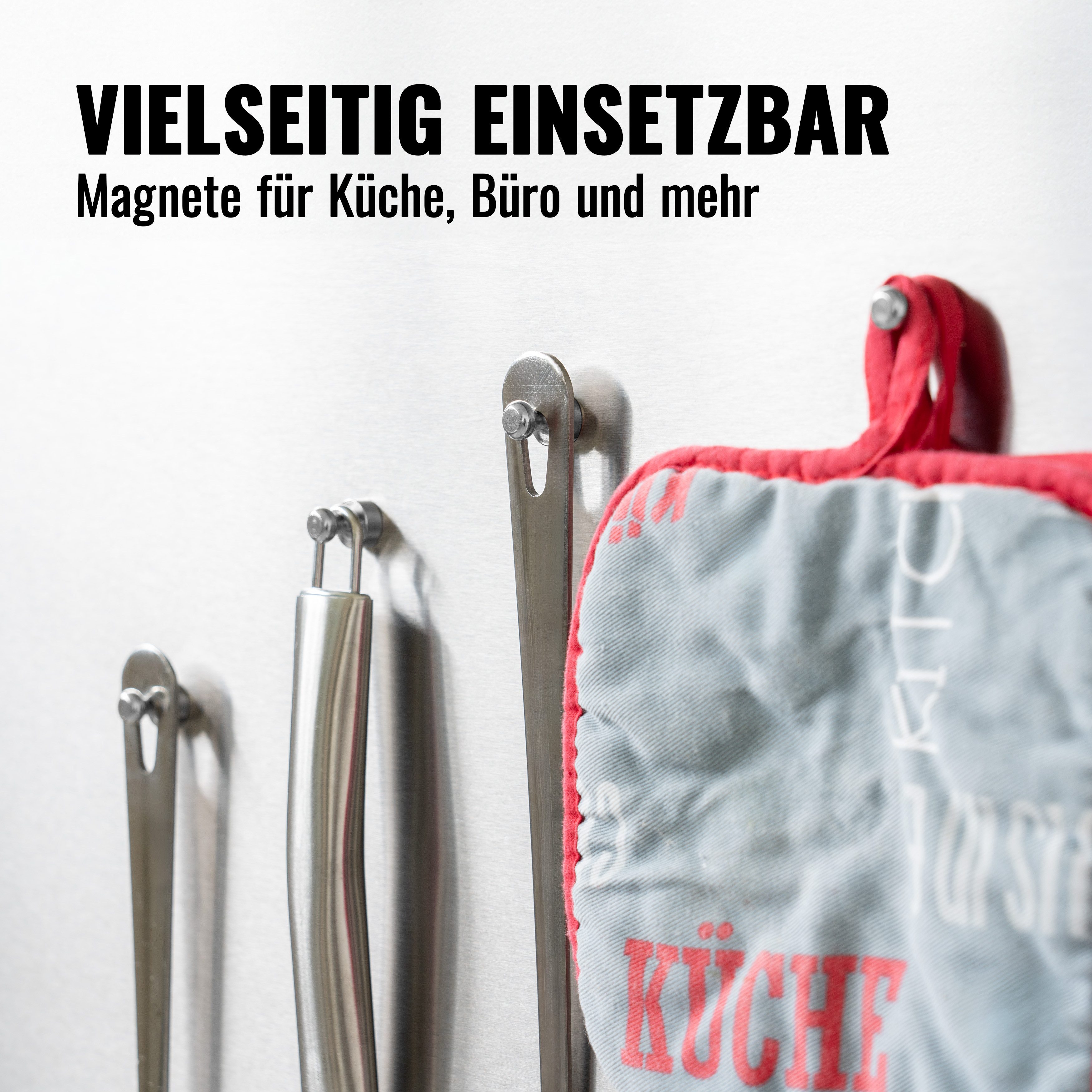 Poppstar Magnethalter (24-St), Poppstar 24x Kegelmagnet (12x16mm, stark, Haftkraft 1 Kg), silbern
