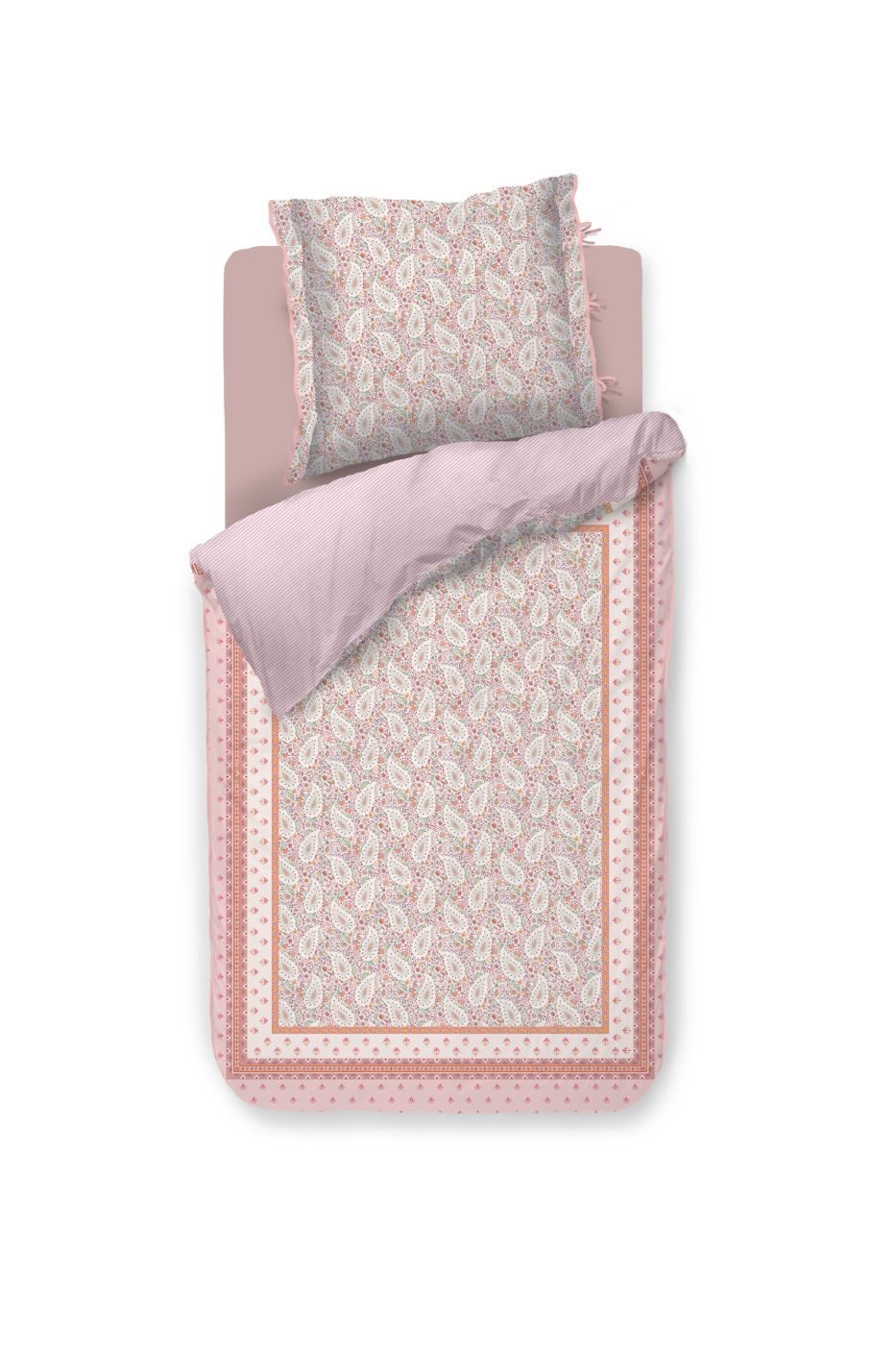 PiP Studio Bettwäsche Bettwäsche DE PIP Kairi Bloom Light Pink 135x200 Hellrosa, Perkal, 1 teilig, 135 x 200 cm + 1x 80 x 80 cm