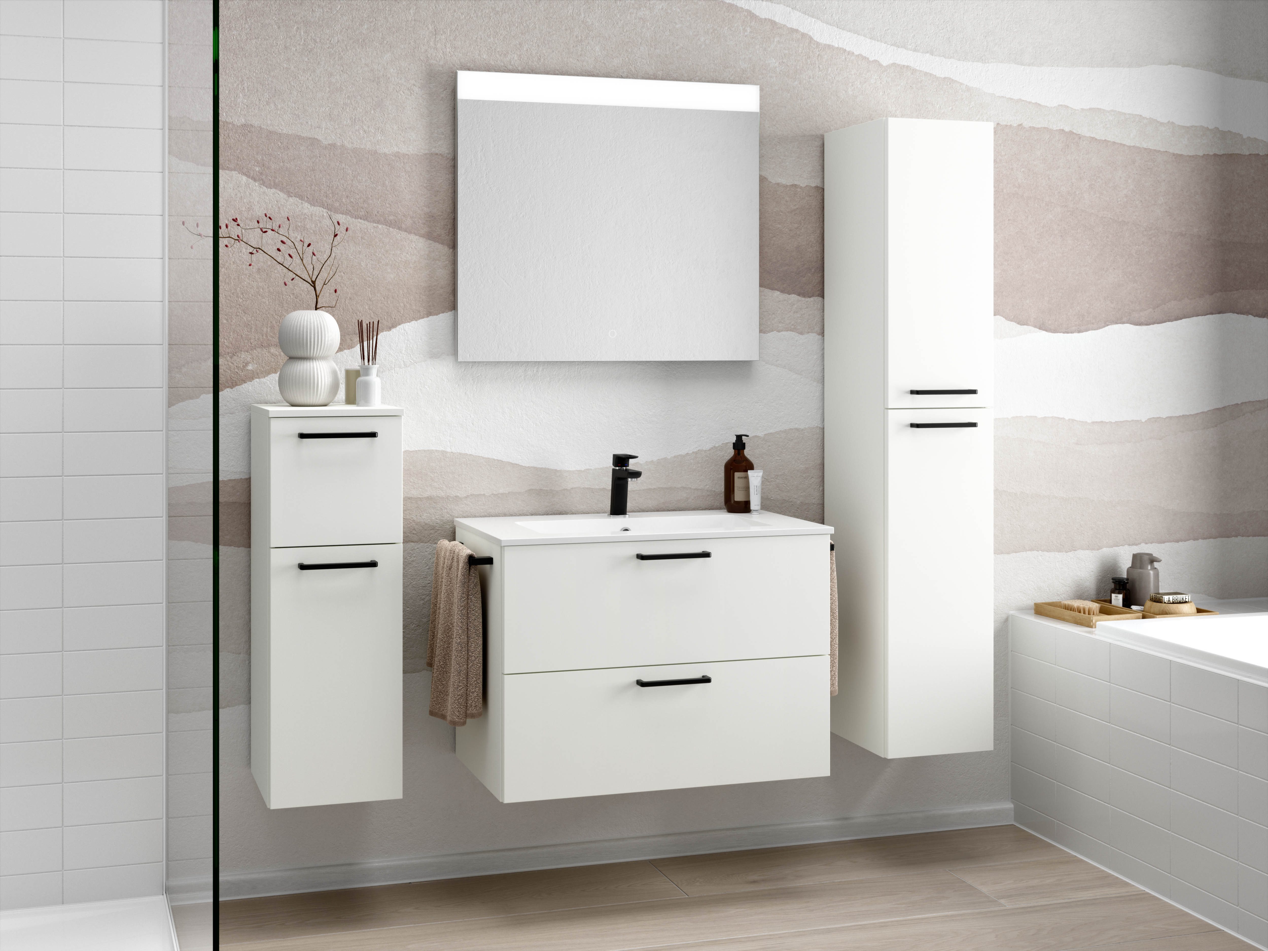 nobilia® Badmöbel-Set Tolvina, (4-St., vormontiert, mit günstig online kaufen