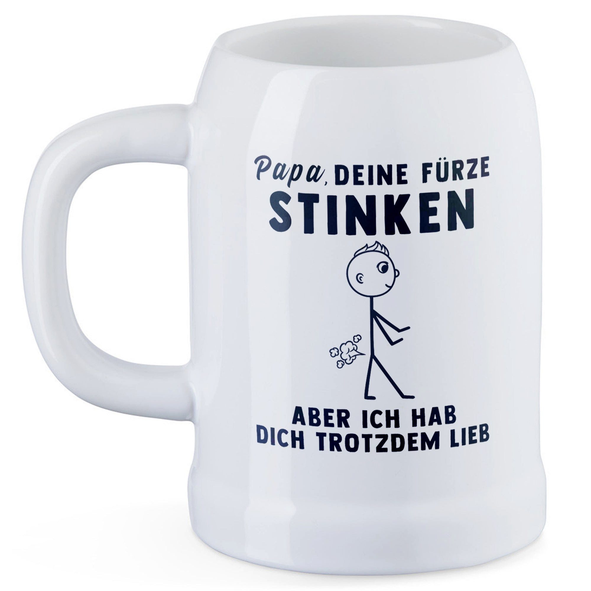 22Feels Bierkrug Papa Geschenk Vater Deine Fürze Stinken Vatertag Geburtstag, Keramik, IN DEUTSCHLAND BEDRUCKT, Spülmaschinenfest