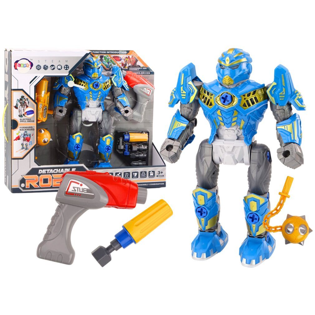 LEAN TOYS Spiel Robot Do Skr?cania Bro? Wiertarka ?rubokr?t ?wiat?a D?wi?k Niebieski