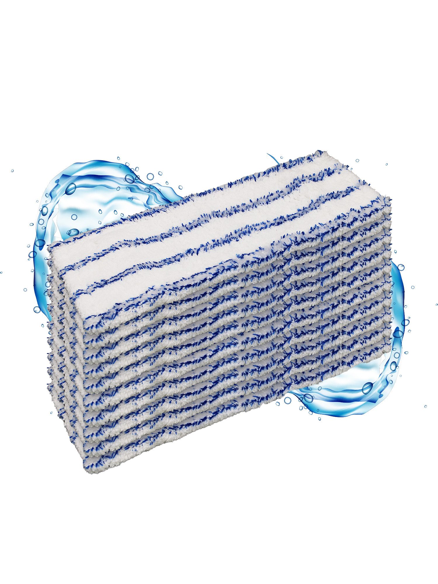 Moppland Mikrofaser Wischbezug Profi 40cm/50cm – Ersatzbezug Waschbar bis 90°C Wischmopp-Ersatzkopf (50, Einzelartikel, 10-tlg., Wischmopp Ersatzbezug, Waschbar bis 90°C, saugstark, langlebige, wiederverwendbar, reusable)