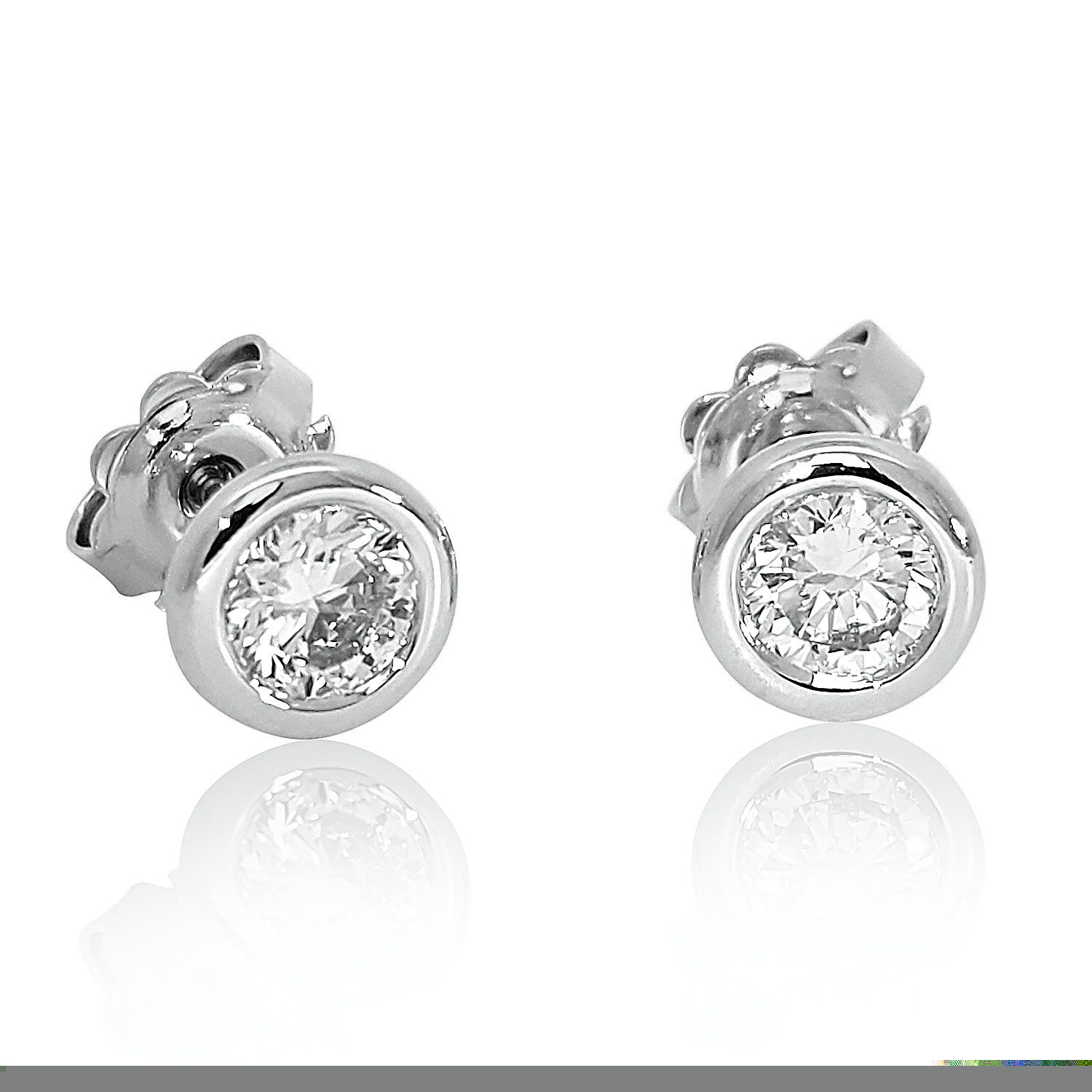 Paar Ohrstecker Diamant Ohrstecker 750 Weißgold mit 2 Diamanten Brillanten 1,05 F/IF