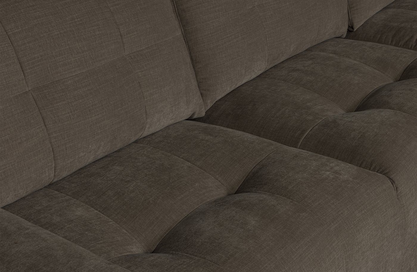 Ecksofa Longchair-Sofa Stoff vtwonen Bar Anthracite, freistellbar - Rechts