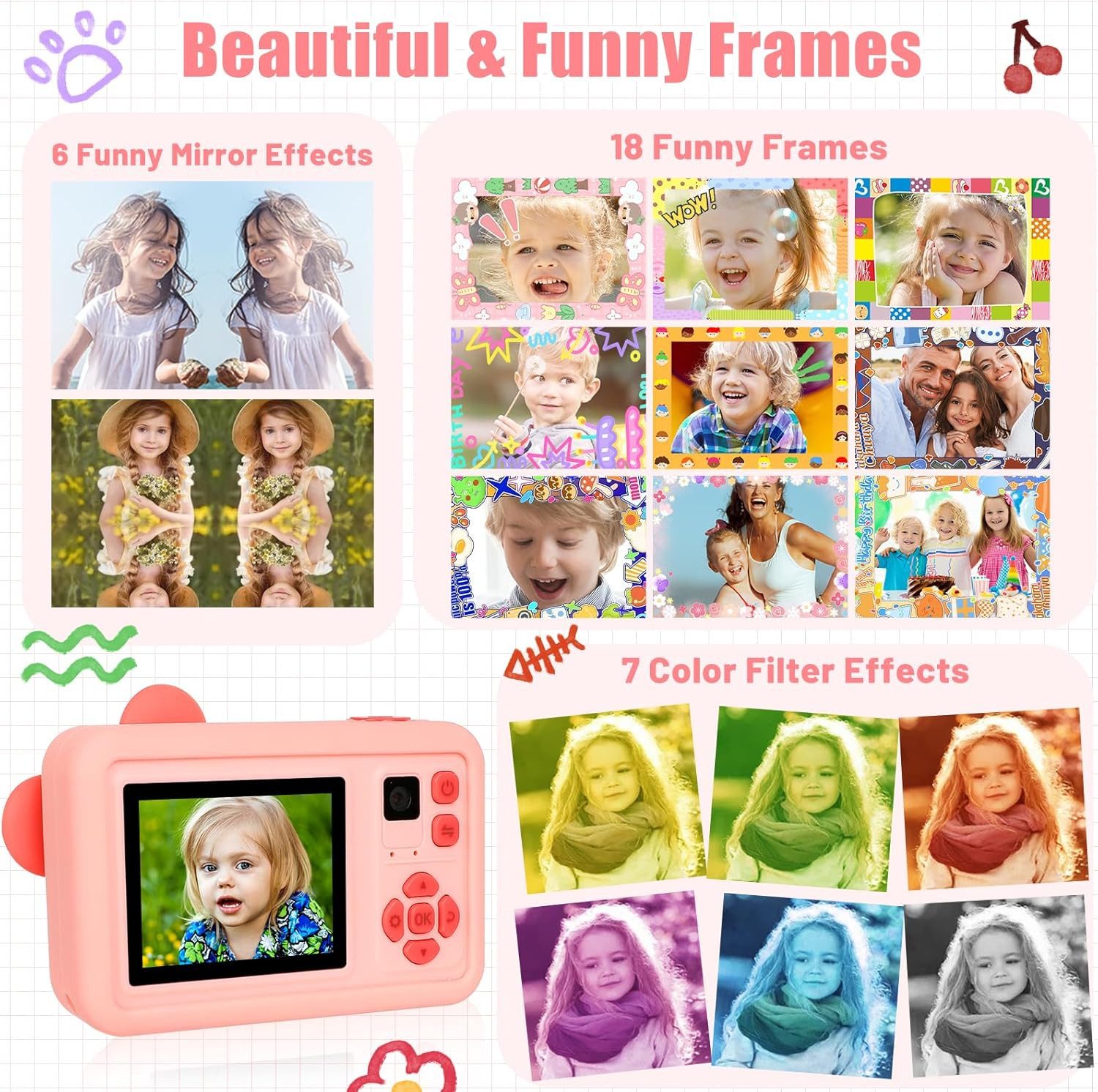 RWEUOQ Spielzeug-Kamera Kinderkamera mit Stativ 1080P günstig online kaufen