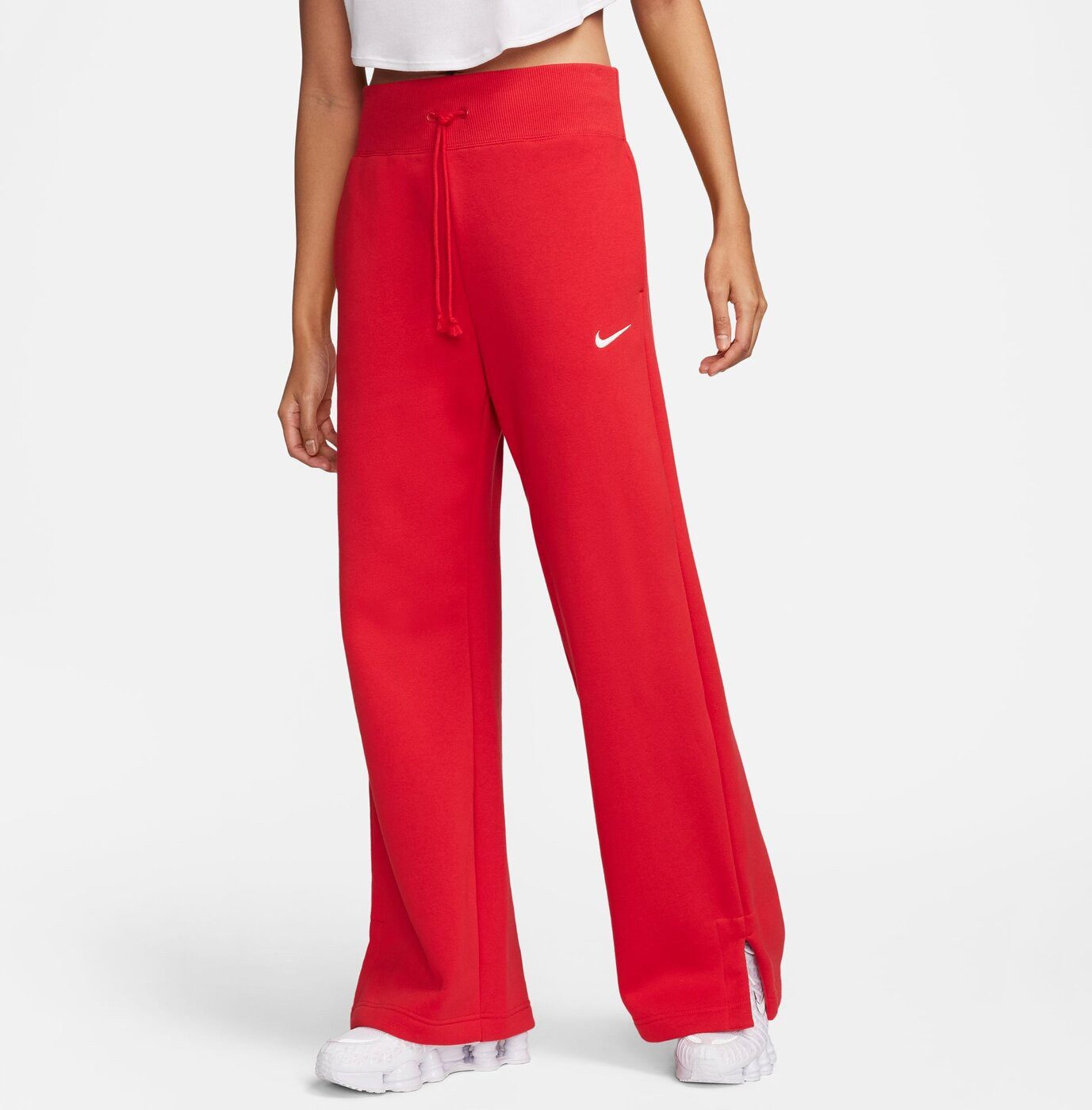 Nike Jogginghose W NSW PHNX FLC HR PANT WIDE UNIVERSITY RED/SAIL