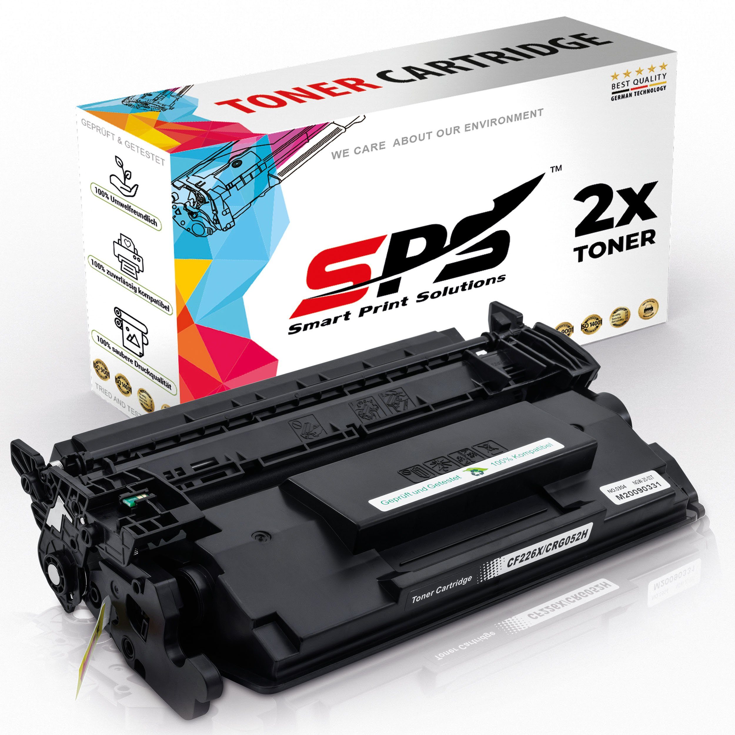 SPS Tonerkartusche 2er-Set CF226X Toner Schwarz – Kompatibel zu HP 26X Druckern, (Doppelpack, 2-St., 2er-Pack kompatible Tonerkartuschen), 2er-Set, hohe Reichweite, zertifiziert, umweltfreundlich