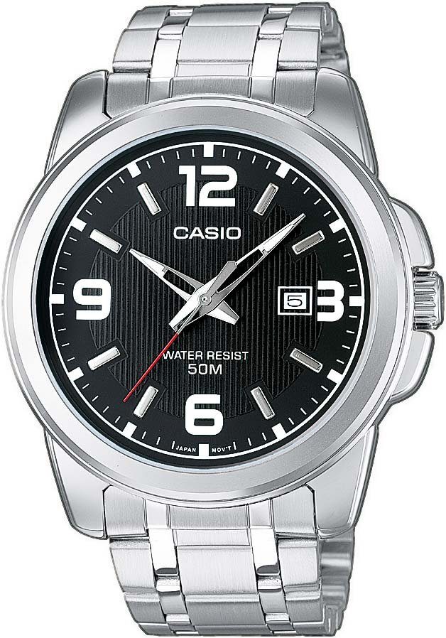 Casio Collection Quarzuhr MTP-1314PD-1AVEF, Armbanduhr, Herrenuhr, analog, Datum, Armband aus Edelstahl