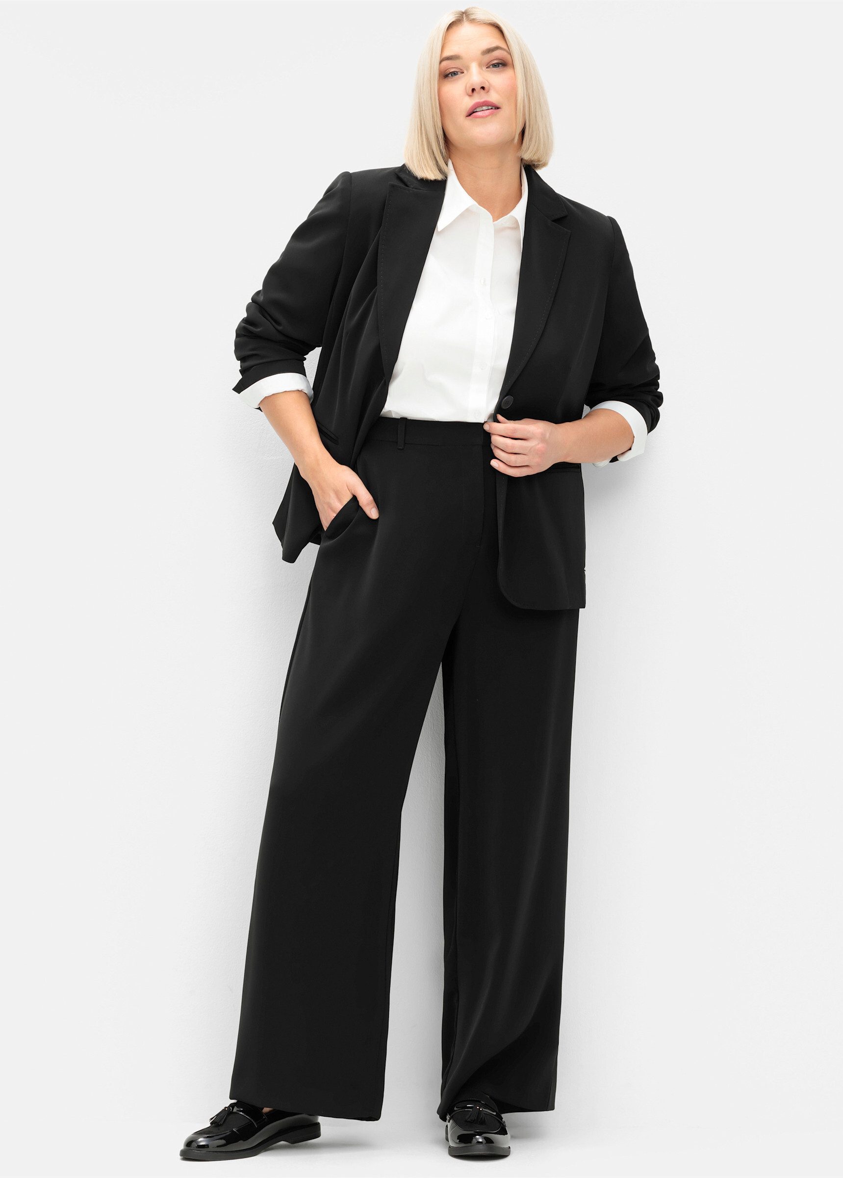 Sheego Jerseyhose Hose . in weiter Beinform mit Teilgummibund günstig online kaufen