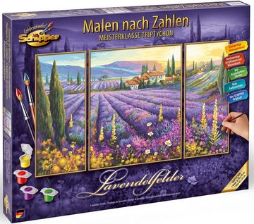 Schipper Malen nach Zahlen Meisterklasse Triptychon - Lavendelfelder, Made in Germany