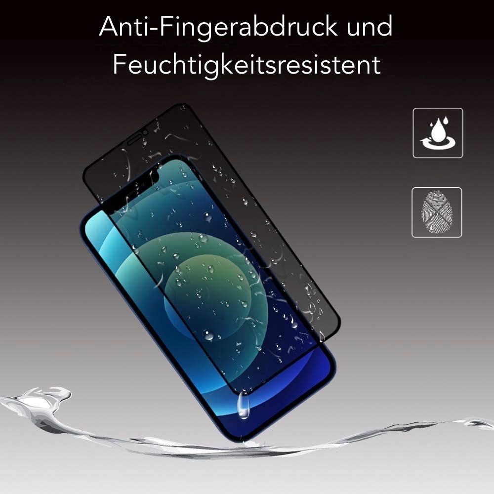 AVANA Schutzfolie Panzerglas für iPhone 12 mini Sichtschutz Panzerfolie 9H Schutzglas, (Set, 2-St), Anti-Spy Panzerfolie