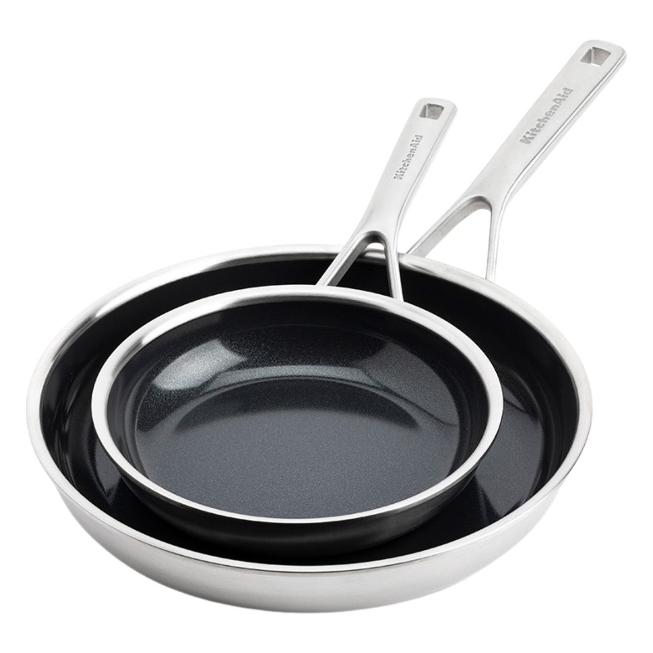 KitchenAid Pfannen-Set Multi-Ply Stainless Steel Non-Stick (CC006065-001), Edelstahl