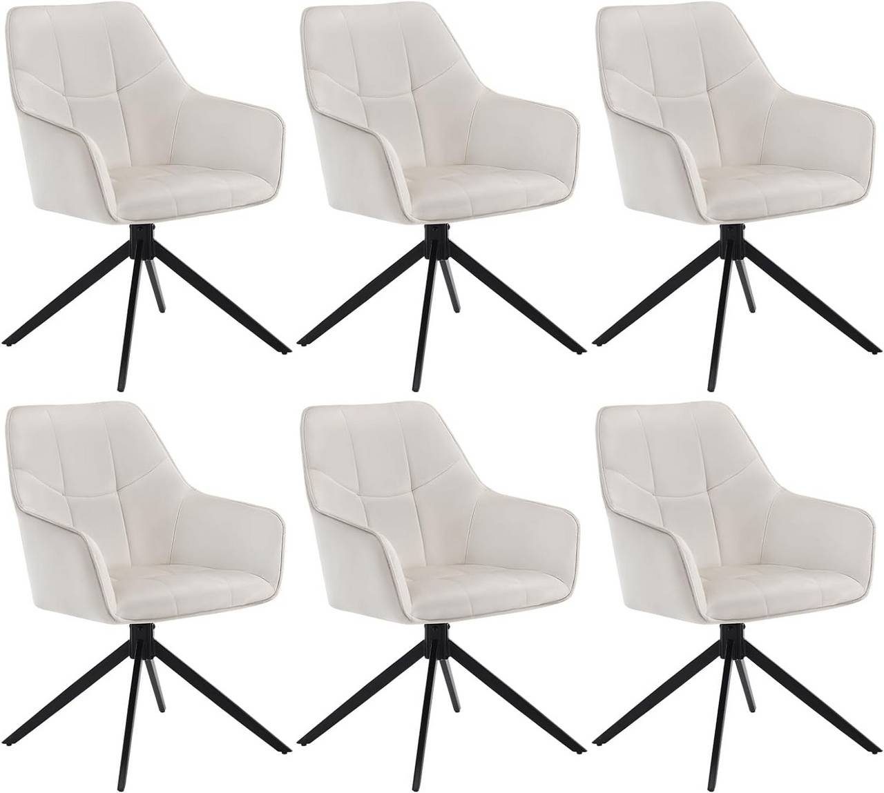 Woltu Esszimmerstuhl (6 St), Polsterstuhl drehbar, gepolsterter, Metallbein günstig online kaufen