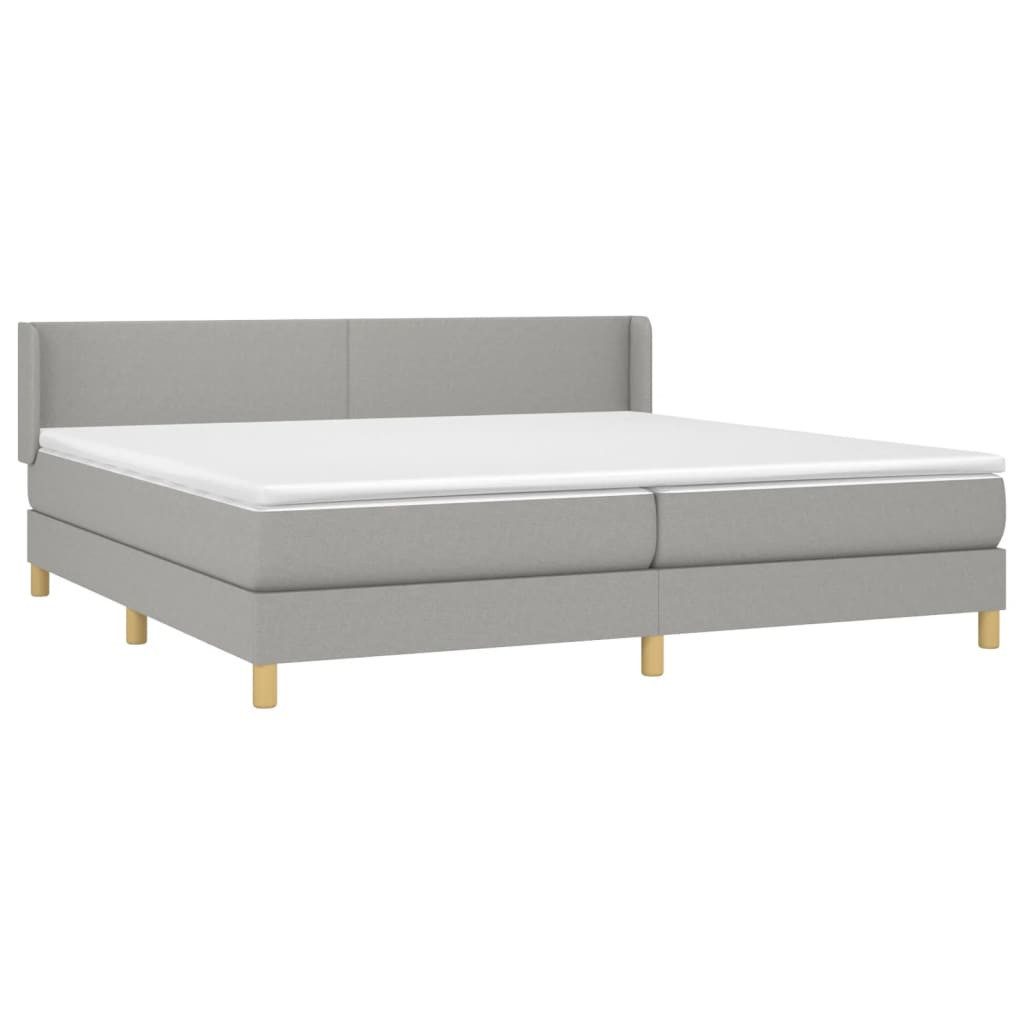 Bett Boxspringbett mit Matratze Hellgrau 200x200 cm Stoff