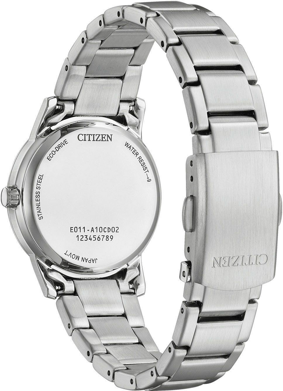 Citizen Solaruhr EW2720-57A, Armbanduhr, Damenuhr, Edelstahlarmband, analog, Datum, Eco-Drive