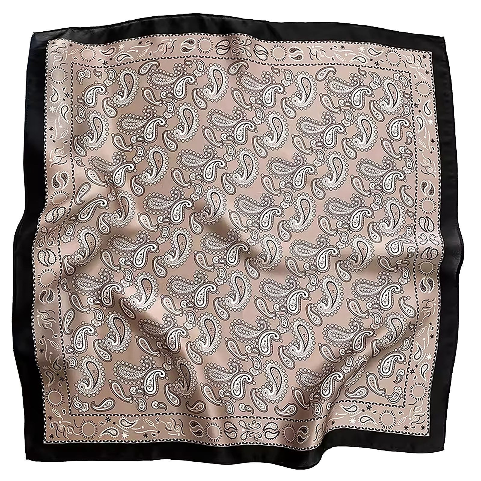 Moschen-Bayern Halstuch Gmund Nickituch, Seidentuch für Tracht, Fest &Business - Beige/Braun