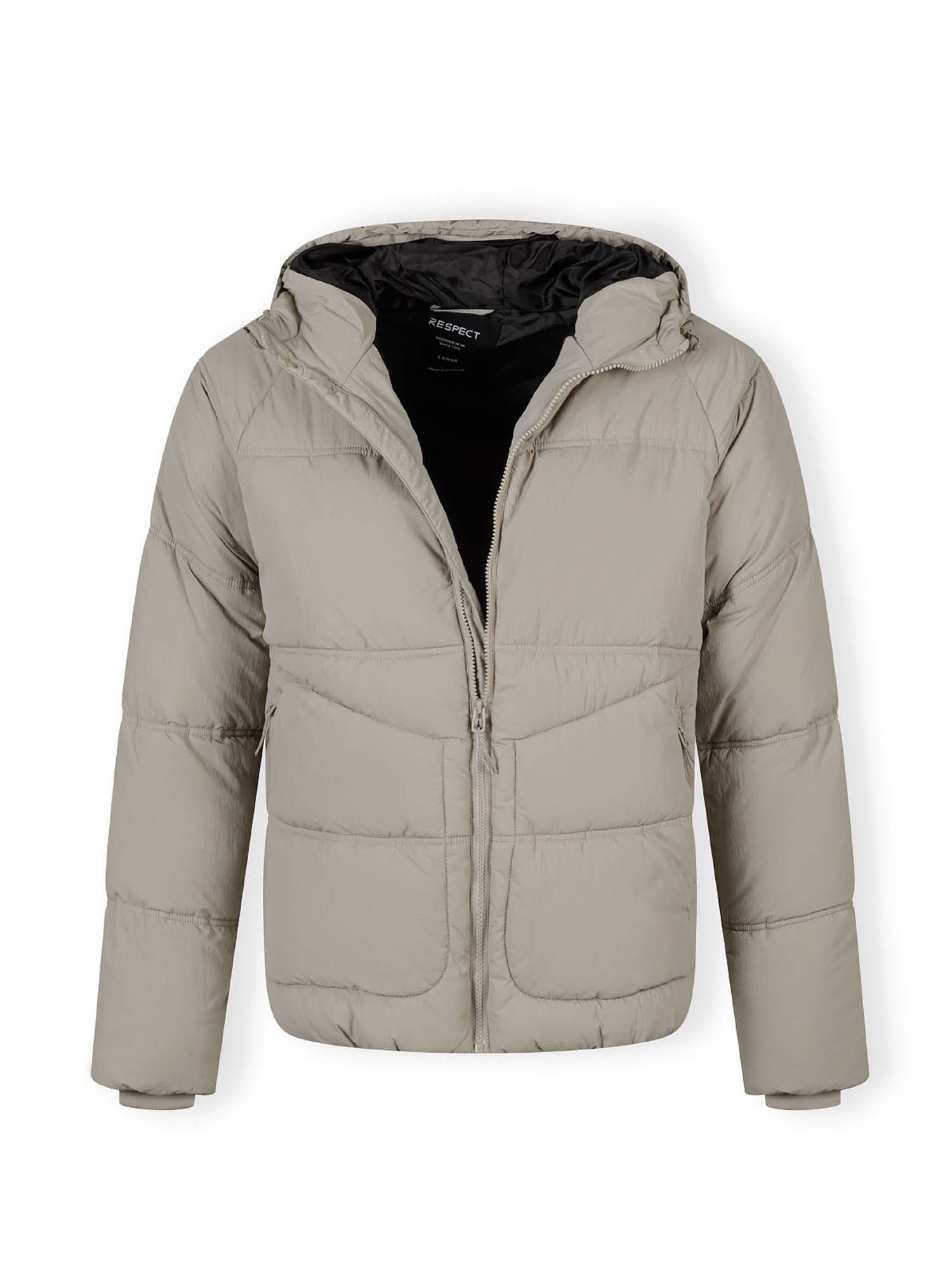 Winterjacke Steppjacke mit Reißverschlusstaschen und Ärmelpatch  (XS-XXL)