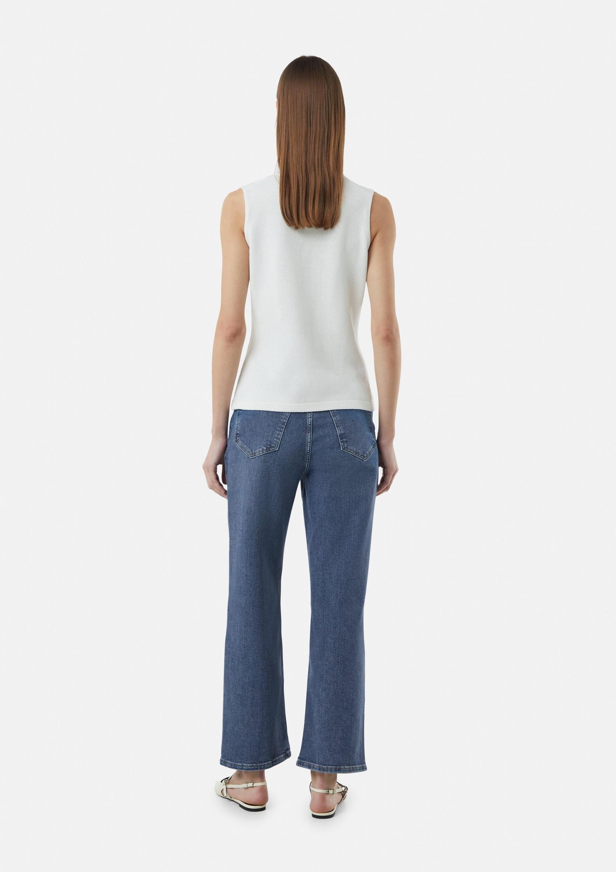 comma Regular-fit-Jeans Jeans-Hose Elastische Ankle-Jeans mit Straight Leg