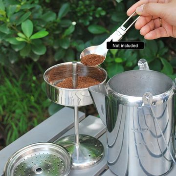 Tidyard Kaffeebereiter mit Perkolator, Edelstahl, (9 Tassen),für Camping/Wochenendausflüge