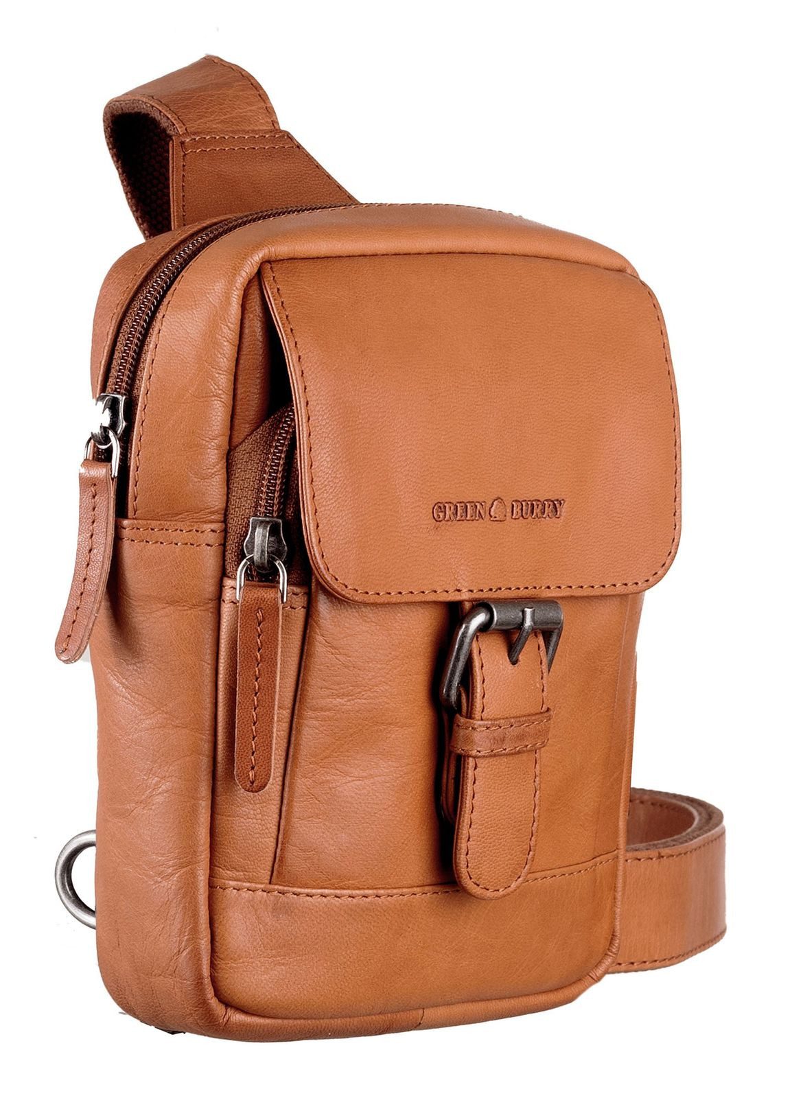 Greenburry Umhängetasche Crossover Bag, aus echtem Ziegenleder