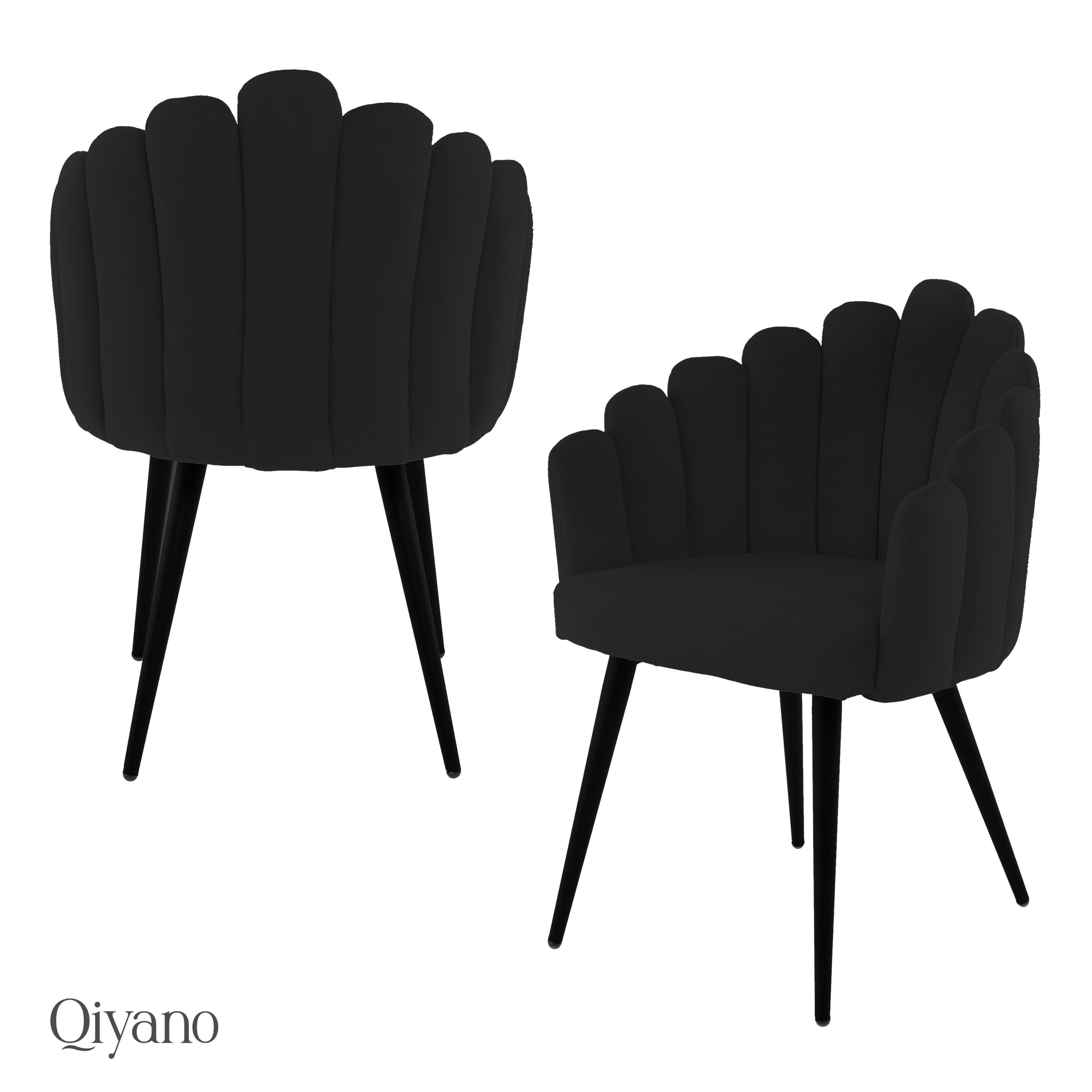 Qiyano Esszimmerstuhl Lani Stuhl mit Armlehne Muschel-Form Schminktisch Woh günstig online kaufen