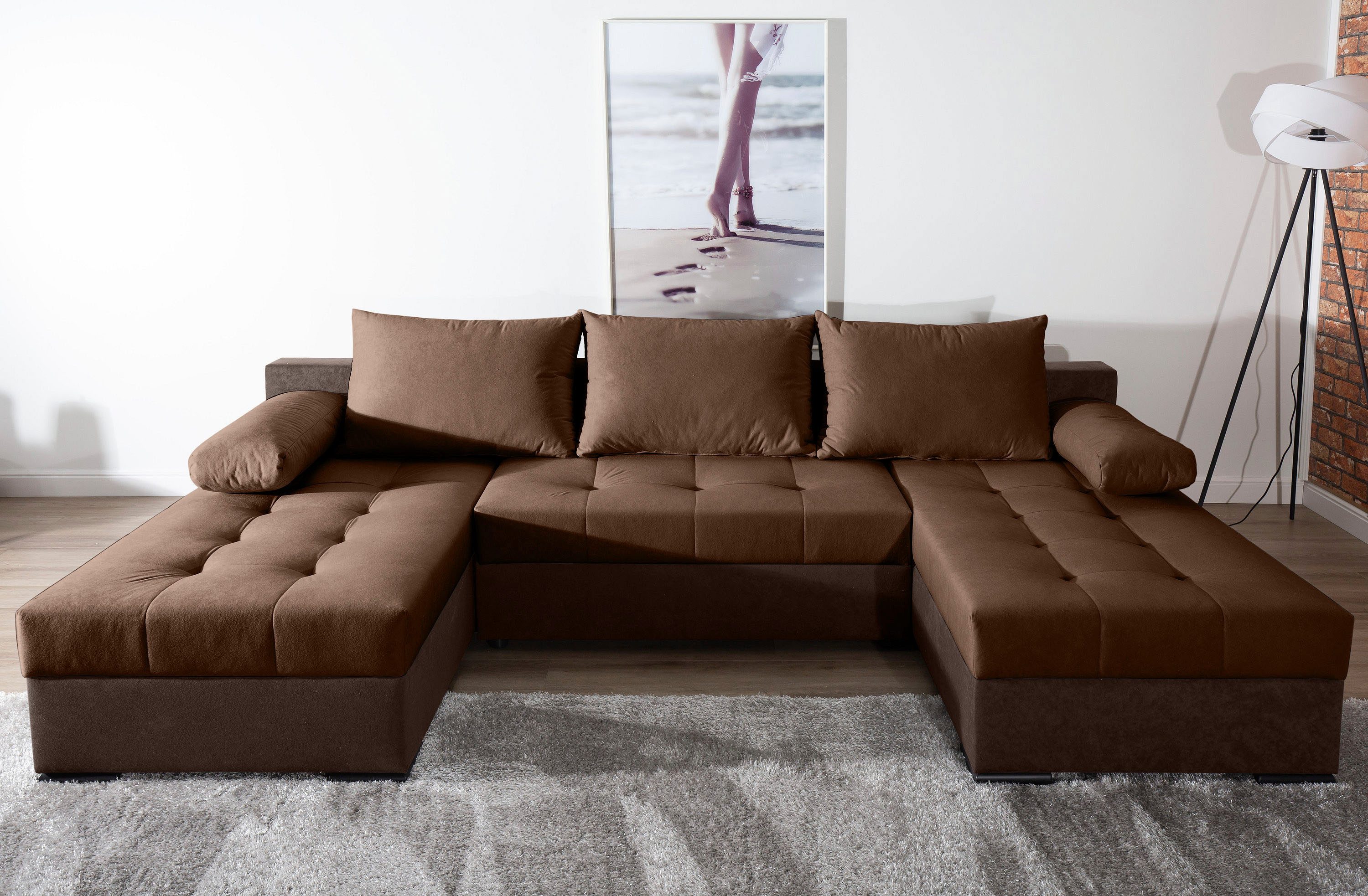 COLLECTION AB Wohnlandschaft Josy U-Form, B: 269 cm, mit Bettfunktion & Bettkasten, Federkern