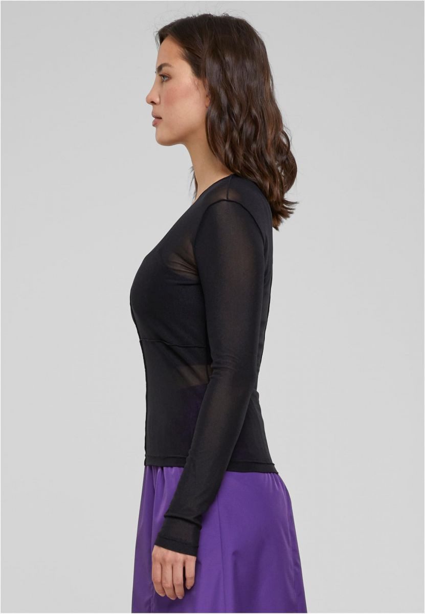 URBAN CLASSICS Longsleeve Ladies Exposed Seam Mesh Longsleeve Damen Langarmshirt
