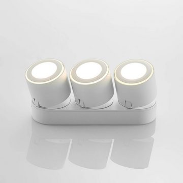 Lindby LED Einbaustrahler Lowie, LED-Leuchtmittel fest verbaut, warmweiß, Modern, Aluminium, weiß, 6 flammig, inkl. Leuchtmittel, Deckenleuchte