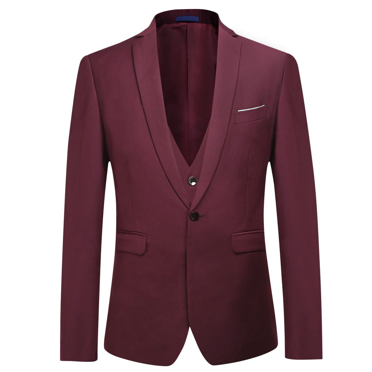 Allthemen Anzug 3-teilig (3 tlg) Edler Slim Fit Herrenanzug für den Business-Bereich