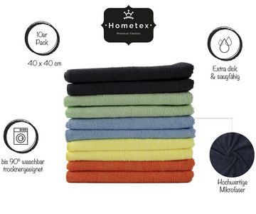Hometex Premium Textiles Geschirrtuch Mikrofaser Putztuch, Staubtuch Reinigungstuch 40 x 40 cm, (10-tlg), Ideal für Autopflege, Küche und Barista