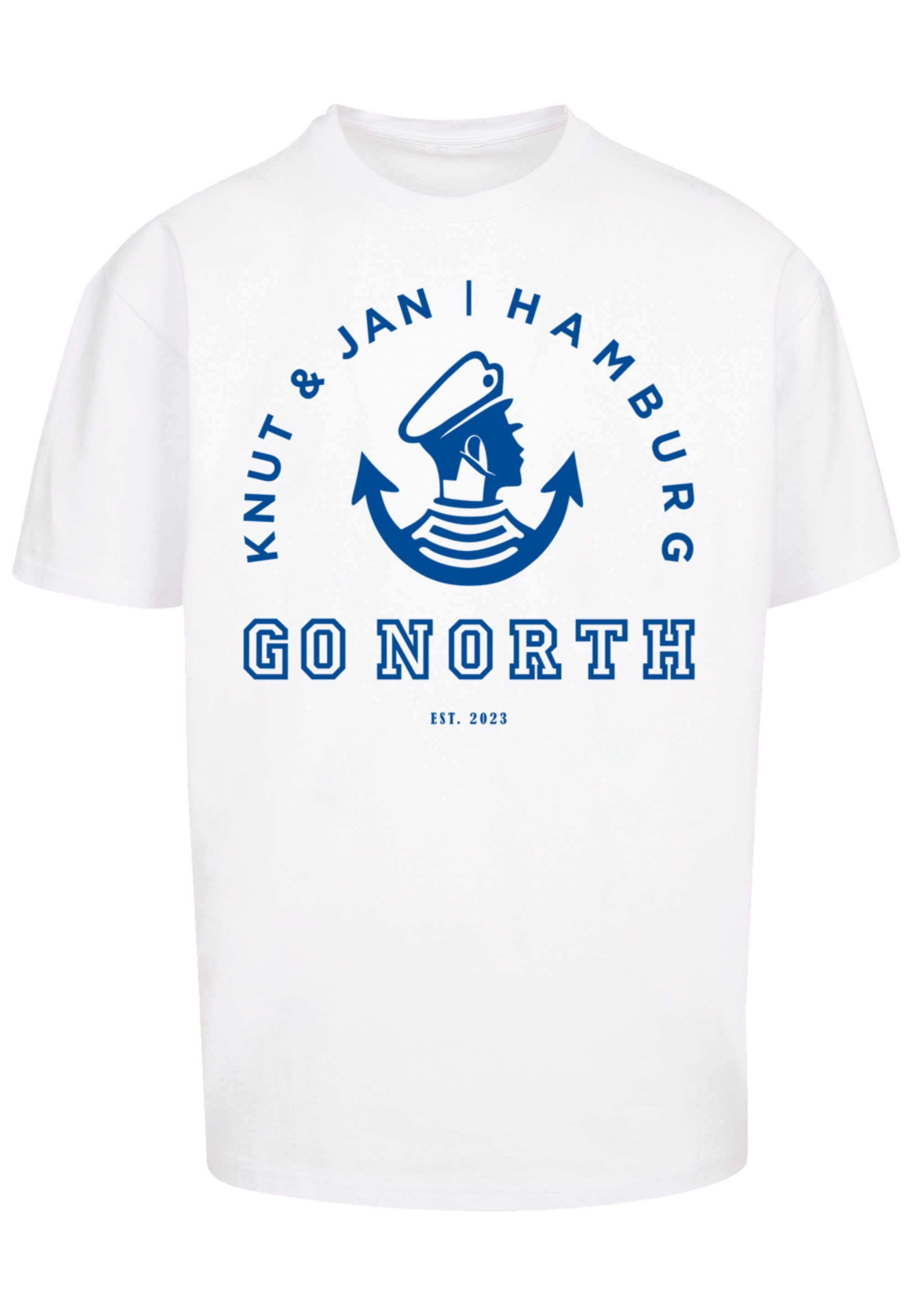 F4NT4STIC T-Shirt Go North Knut Print weiß Jan Jan & Logo Hamburg Knut Hamburg &