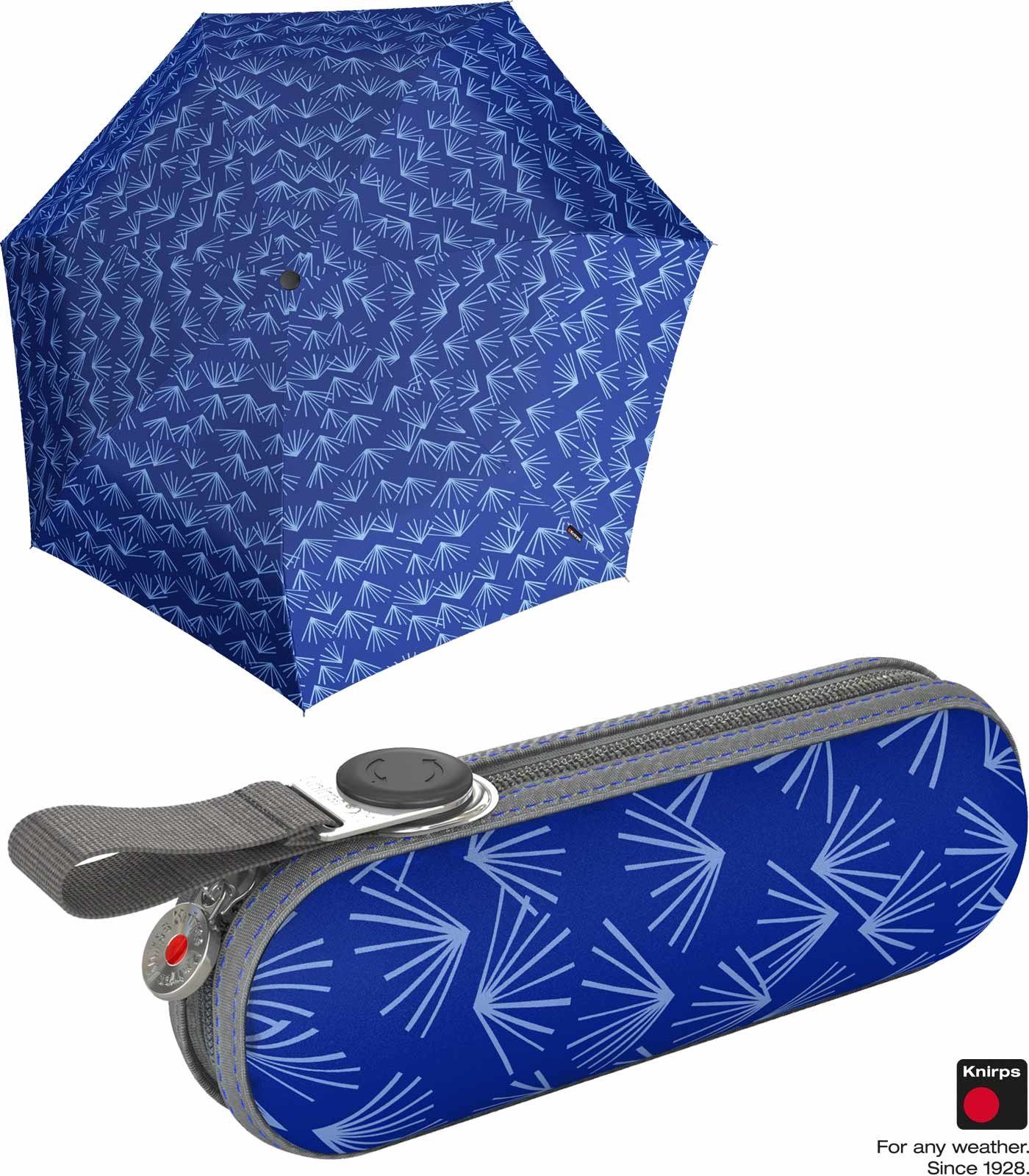 im X1 Begleiter Kasa, kleine, der Knirps® Taschenregenschirm kompakte Nuno - leichte, Mini Super Hard-Case blau