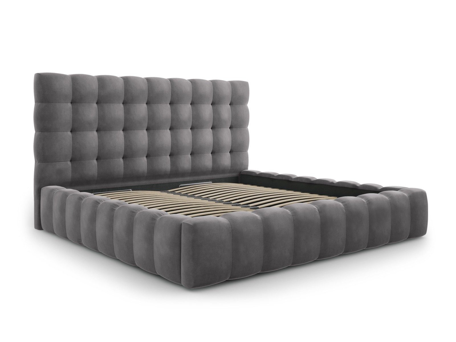 Micadoni Polsterbett Mamaia, Stauraumbett mit Kopfteil inkl. Lattenrost