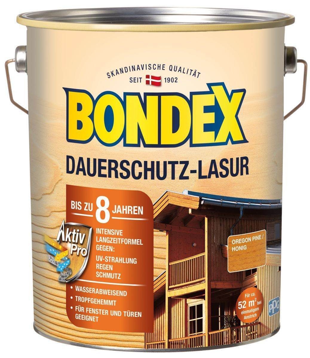 Bondex Holzschutzlasur Dauerschutz-Lasur Außen Holzfarbe, 4 l, 6 Farben, Wetterschutz