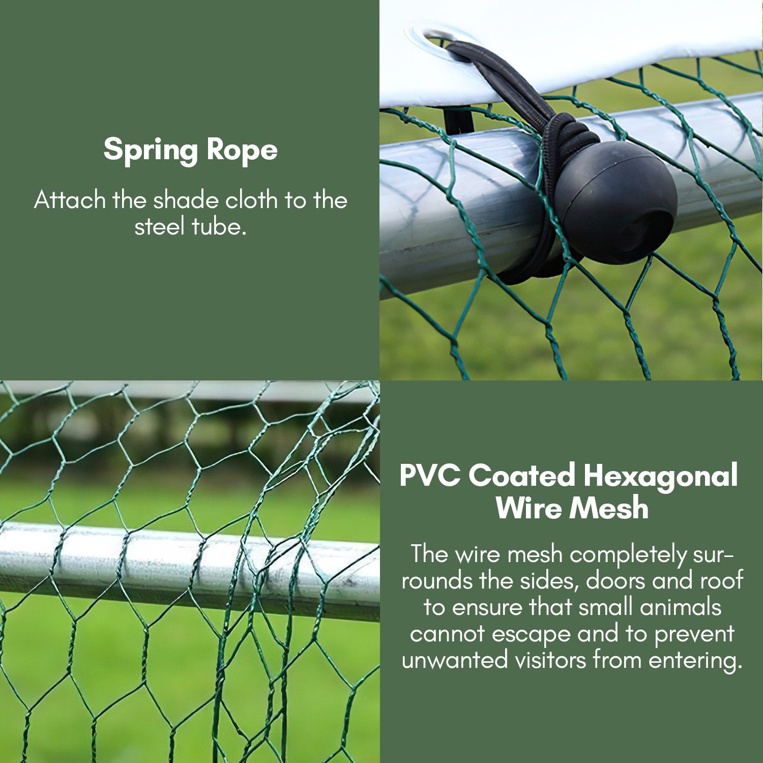 Clanmacy Hühnerstall 3x2x2m Hühnerstall Hühnerhaus Dach Geflügelstall Verzinkter